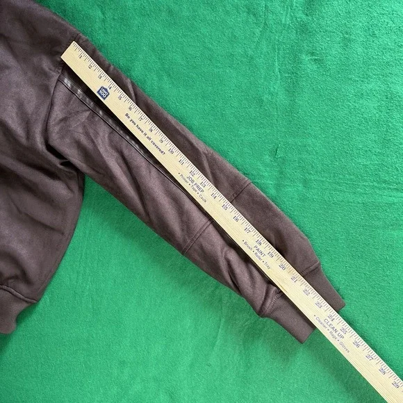 Robert Graham Vegan Faux Suede Dark Brown Full Zip Bomber Jacket RG-51 Men Small - Picture 7 of 11